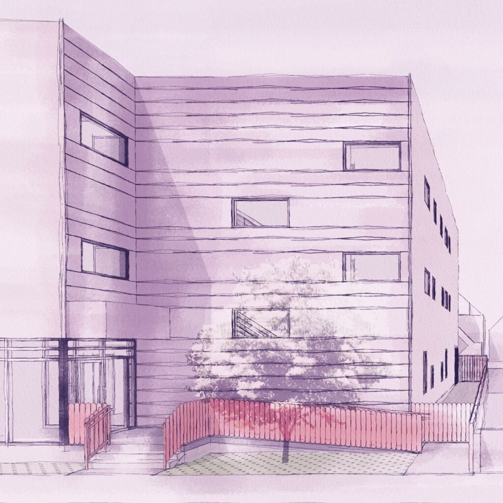 Rendering image of apartment building.